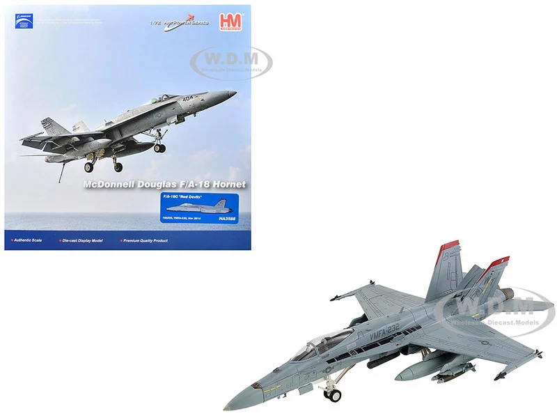 McDonnell Douglas F/A-18C Hornet Aircraft "VMFA-232, Red Devils" (2014) United States Marine Corps "Air Power Series" 1/72 Diecast Model by Hobby Master