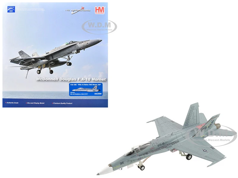 McDonnell Douglas F/A-18C Hornet Aircraft "VFA-15 Retro TAC Demo Jet, VFA-106 Gladiators" (2017) United States Navy "Air Power Series" 1/72 Diecast Model by Hobby Master