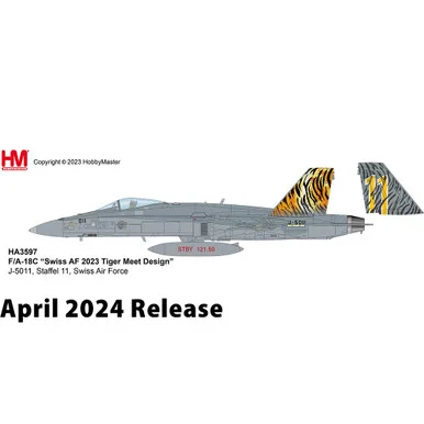 F/A-18C Hornet 1/72 Die Cast Model - HA3597 Staffel 11, Swiss Air Force, Swiss AF 2003 Tiger Meet