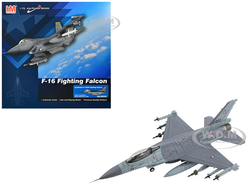 Lockheed F-16AM Fighting Falcon Fighter Aircraft "313 Squadron, Afghanistan" (2008) Royal Netherlands Air Force (RNLAF) "Air Power Series" 1/72 Diecast Model by Hobby Master