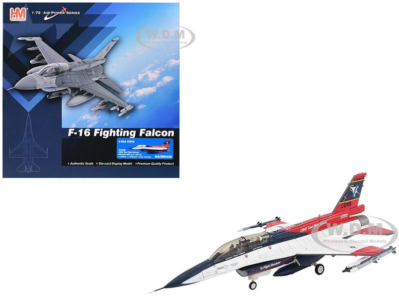General Dynamics X-62A VISTA Aircraft with Missiles "86-0048, USAF Test Pilot School, Edwards Air Force Base" (2024) United States Air Force "Air Power Series" 1/72 Diecast Model by Hobby Master