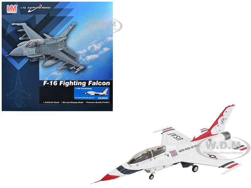 Lockheed F-16D Fighting Falcon Fighter Aircraft "No.7, Thunderbirds, Nellis Air Force Base" (2017) United States Air Force "Air Power Series" 1/72 Diecast Model by Hobby Master