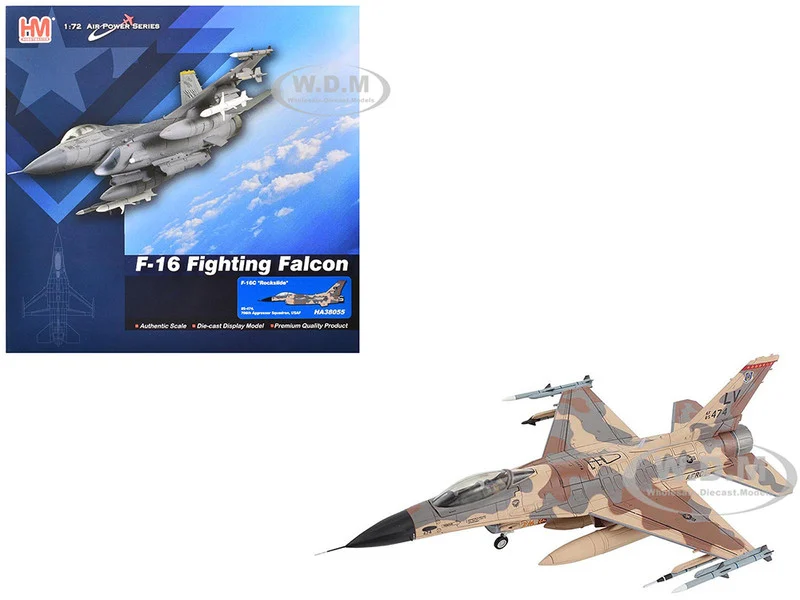 Lockheed F-16C Fighting Falcon Fighter Aircraft "85-474, Rockslide, 706th Aggressor Squadron" United States Air Force "Air Power Series" 1/72 Diecast Model by Hobby Master