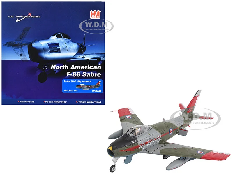Canadair Sabre Mk.6 Fighter Aircraft "Sky Lancers" (1956) Royal Canadian Air Force "Air Power Series" 1/72 Diecast Model by Hobby Master - Military Models