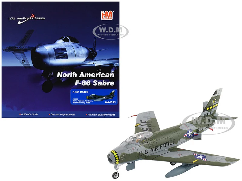 North American F-86F Sabre Fighter Aircraft "25333, 461st Fighter Day Squadron, West Germany" (1955) United States Air Forces in Europe "Air Power Series" 1/72 Diecast Model by Hobby Master