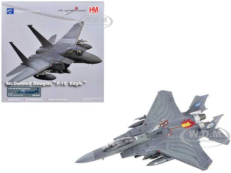 McDonnell Douglas F-15E Strike Eagle Fighter Aircraft "4th FW 75th Anniversary, Seymour Johnson AFB" (2018) United States Air Force "Air Power Series" 1/72 Diecast Model by Hobby Master