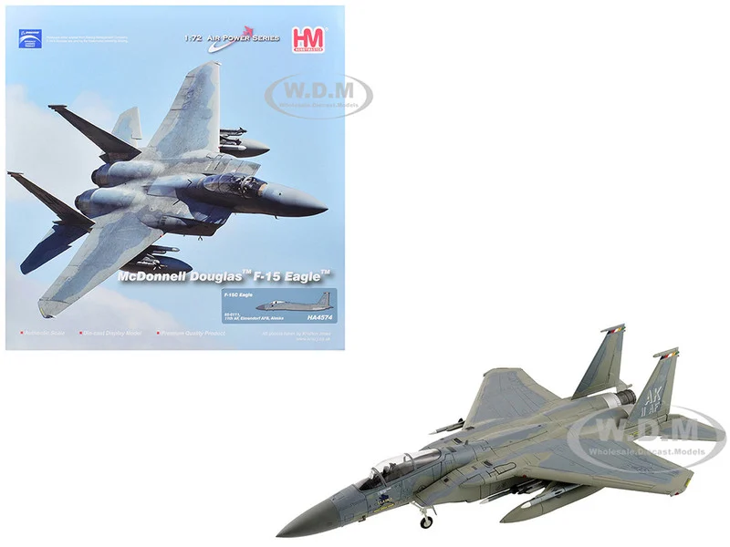 McDonnell Douglas F-15C Eagle Fighter Aircraft "85-0111, 11th Air Force, Elmendorf Air Force Base, Alaska" United States Air Force "Air Power Series" 1/72 Diecast Model by Hobby Master