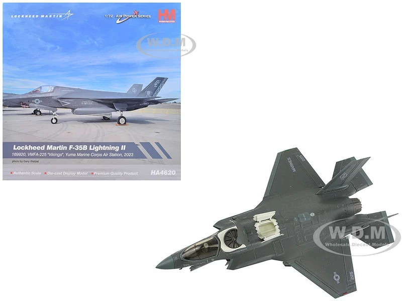 Lockheed Martin F-35B Lightning II Aircraft "VMFA-225 Vikings, Yuma Marine Corps Air Station" (2023) United States Marine Corps "Air Power Series" 1/72 Diecast Model by Hobby Master