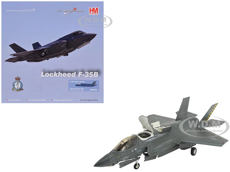 Lockheed Martin F-35B Lightning II Aircraft "Black Death, VMFA-542, MCAS Cherry Point" (2023) United States Marine Corps "Air Power Series" 1/72 Diecast Model by Hobby Master