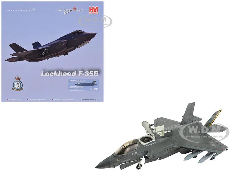 Lockheed Martin F-35B Lightning II Aircraft (Beast Mode) "Black Death, VMFA-542, MCAS Cherry Point" (2023) United States Marine Corps "Air Power Series" 1/72 Diecast Model by Hobby Master