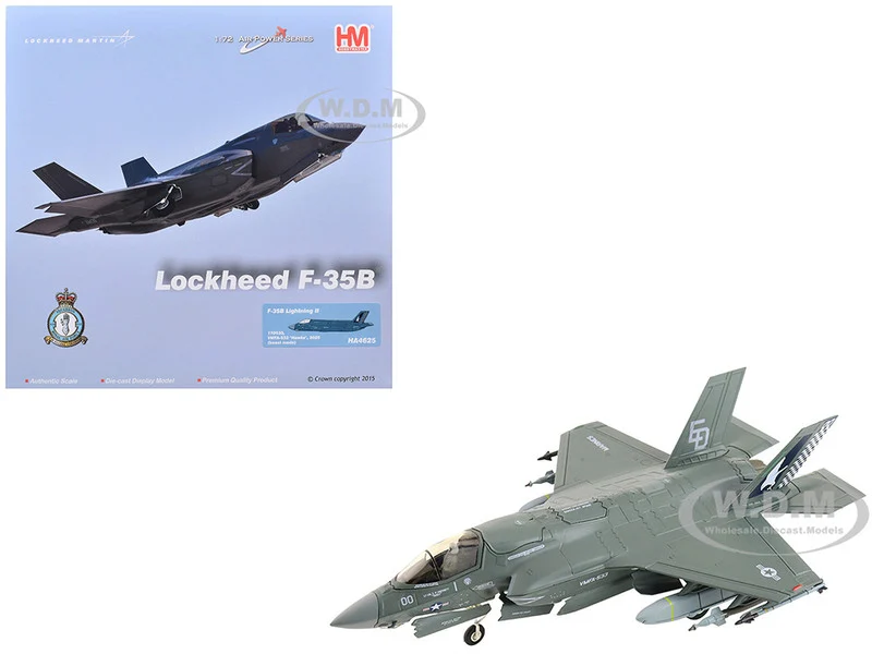 Lockheed Martin F-35B Lightning II Aircraft (Beast Mode) "170533, VMFA-533 Hawks" (2025) United States Marine Corps "Air Power Series" 1/72 Diecast Model by Hobby Master
