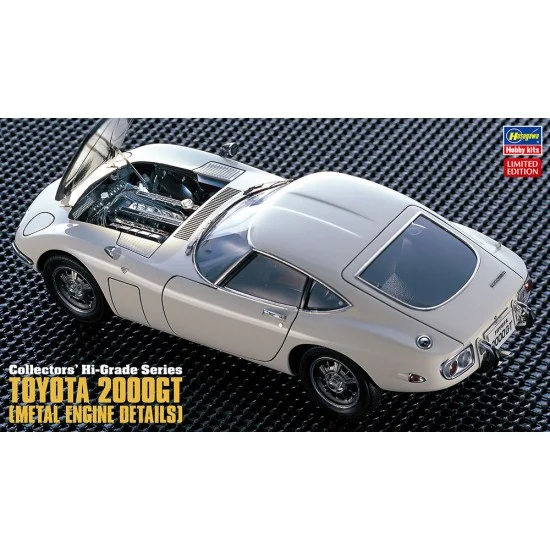 Hasegawa 51047 1/24 Japanese Vintage Car Toyota 2000GT [Metal Engine Details] - Model Cars