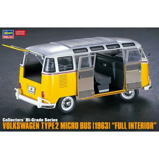 Hasegawa 51048 1/24 Volkswagen Type 2 Microbus (1963) Full Interior [CH48] - Model Cars