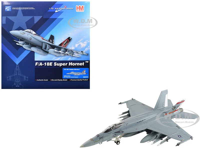 Boeing F/A-18E Super Hornet Fighter Aircraft "168910, Golden Warriors, VFA-87, Operation Inherent Resolve" (2017) United States Navy "Air Power Series" 1/72 Diecast Model by Hobby Master