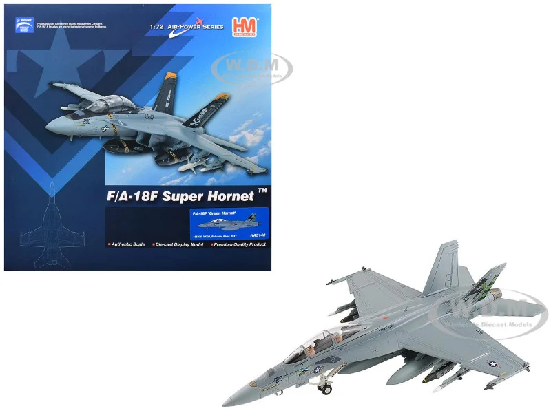 Boeing F/A-18F Super Hornet Fighter Aircraft "165875, Green Hornet, VX-23 Salty Dogs, NAS Patuxent River" (2011) United States Navy "Air Power Series" 1/72 Diecast Model by Hobby Master