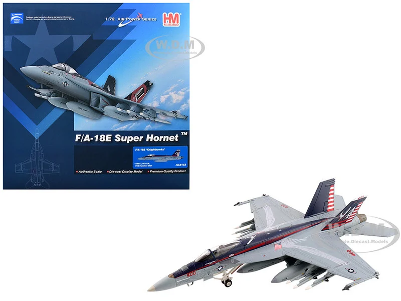 Boeing F/A-18E Super Hornet Fighter Aircraft "166817, VFA-136 Knighthawks, USS Trumman" (2024) United States Navy "Air Power Series" 1/72 Diecast Model by Hobby Master