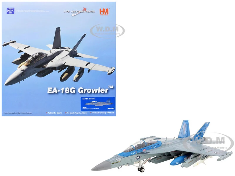 Boeing EA-18G Growler Aircraft "168256, VAQ-139 Cougars" (2025) United States Navy "Air Power Series" 1/72 Diecast Model by Hobby Master
