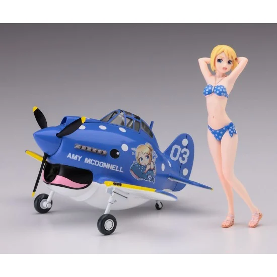 Hasegawa 52182 Egg Girls Collection No.03 "Amy McDonnell" w/P-40 WARHAWK (120mm x 90mm)