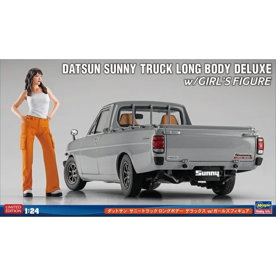 Hasegawa 52426 1/24 Datsun Sunny Truck Long Body Deluxe with Girl's Figure [SP626] - Model Cars