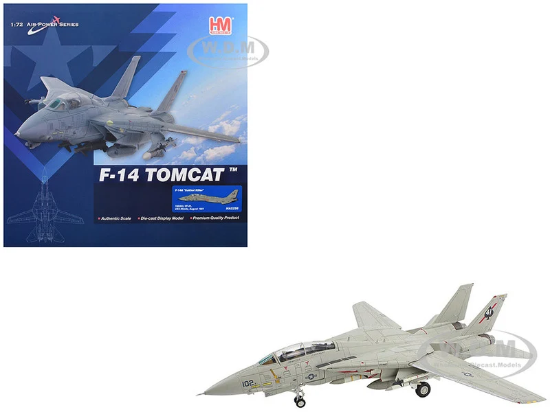 Grumman F-14A Tomcat Fighter Aircraft "Sukhoi Killer, VF-41 Black Aces, USS Nimitz" (1981) United States Navy "Air Power Series" 1/72 Diecast Model by Hobby Master
