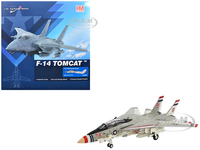 Grumman F-14A Tomcat Fighter Aircraft "Bicentennial Scheme, VF-124" (1976) United States Navy "Air Power Series" 1/72 Diecast Model by Hobby Master