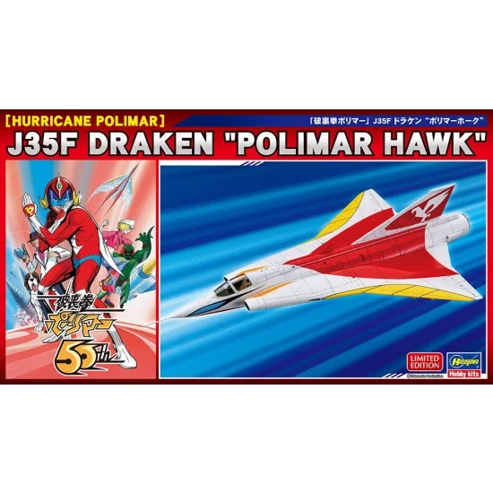 Hasegawa 52744 1/72 [Hurricane Polimar] J35F Draken ''Polimar Hawk'' Jet Fighter SP584 - Model Planes