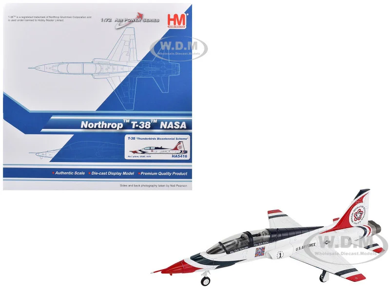 Northrop T-38 NASA Aircraft "#1, Thunderbirds Bicentennial Scheme" (1976) United States Air Force "Air Power Series" 1/72 Diecast Model by Hobby Master