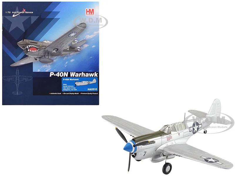 Curtiss P-40N Warhawk Fighter-Bomber Aircraft "Major Gerald Johnson, 49th Fighter Group, Philippines" (1944) United States Army Air Forces "Air Power Series" 1/72 Diecast Model by Hobby Master