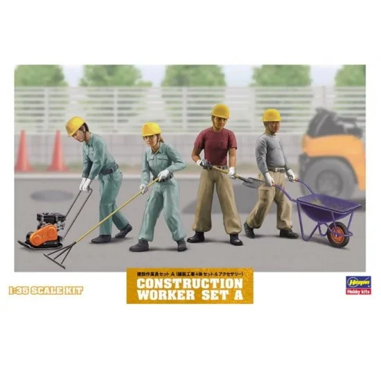 Hasegawa 66003 1/35 Asian Construction Worker Set A - Model Figures