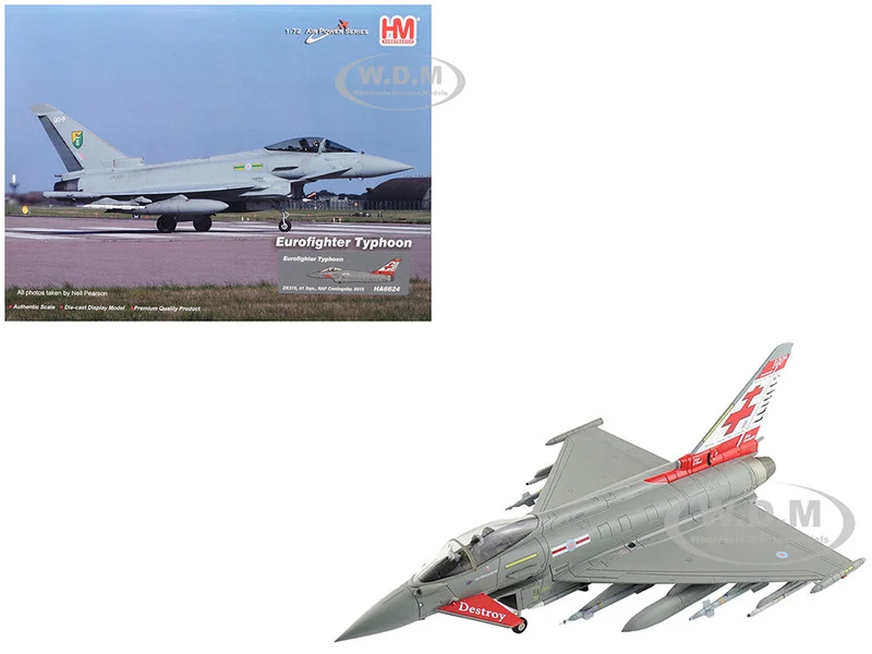 Eurofighter Typhoon Fighter Aircraft "ZK315, 41 Squadron, RAF Coningsby" (2015) Royal Air Force "Air Power Series" 1/72 Diecast Model by Hobby Master - Military Models