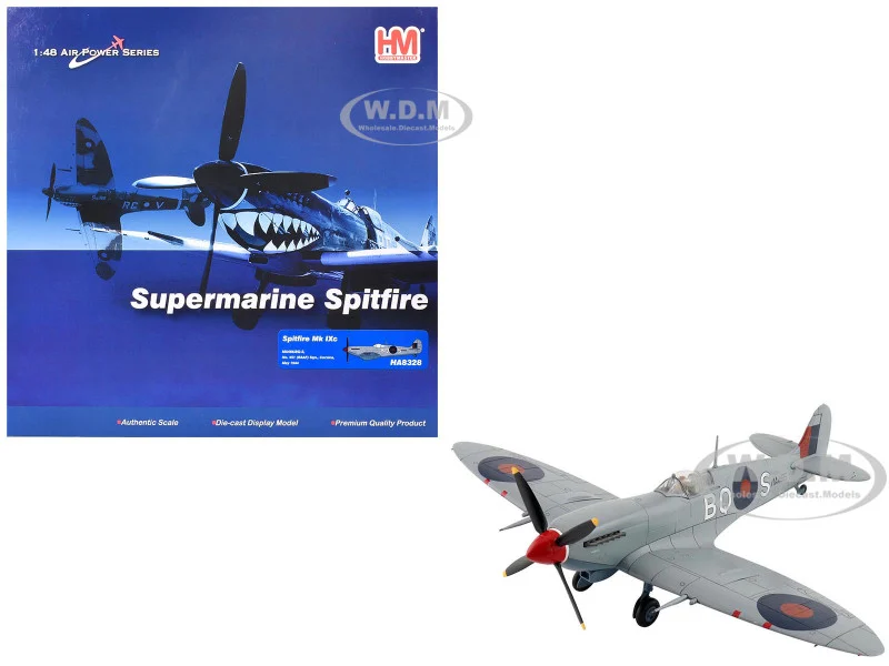 Supermarine Spitfire Mk IXc Fighter Aircraft "MA466, BQ-S, No. 451 Squadron, Corsica" (1944) Royal Australian Air Force "Air Power Series" 1/48 Diecast Model by Hobby Master