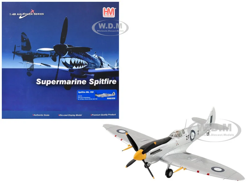 Supermarine Spitfire Mk VIII Fighter Aircraft "A53-379, Flight Lieutenant David Glaser, No. 549 Squadron, Strauss Airstrip" (1944) Royal Australian Air Force "Air Power Series" 1/48 Diecast Model by Hobby Master