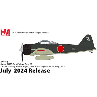 A6M3 Type 22 1/48 Die Cast Model - HA8812 Shoichi Sugita, 204 Kokutai, IJN, 1943