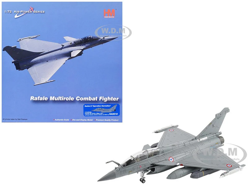 Dassault Rafale B Fighter Aircraft "113-IE/330, Libya" (2011) French Air Force "Air Power Series" 1/72 Diecast Model by Hobby Master