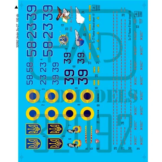 HAD Models 32092 Decal for 1/32 Ukrainian Su-27P1M Flanker B