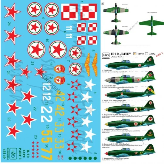 HAD Models 48140 Decals for 1/48 Hungary/Soviet/Poland IL-10 Part.2