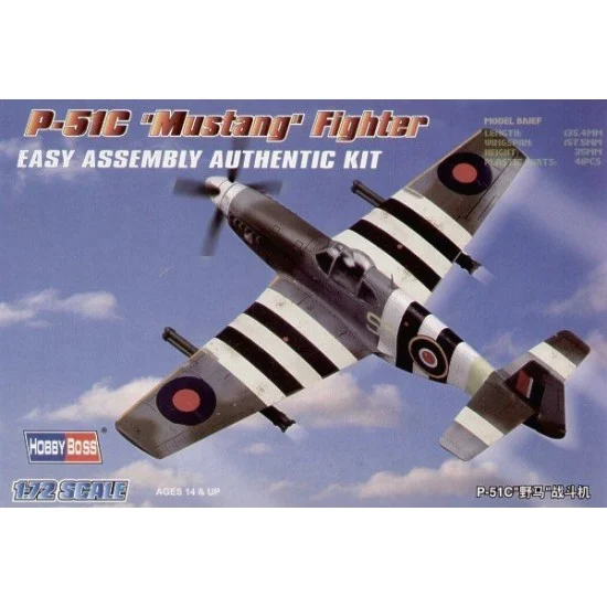 Hobby Boss 80243 1/72 North-American P-51C Mustang Fighter