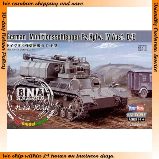 Hobby Boss 82907 1/72 German Munitionsschlepper Panzer.IV Ausf.D/E - Military Vehicles & Tanks