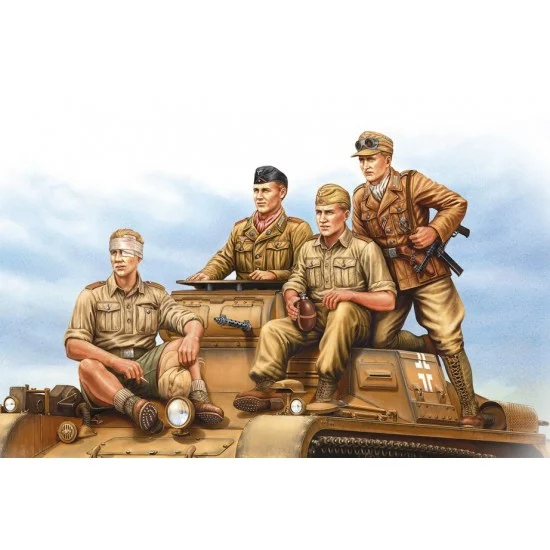 Hobby Boss 84409 1/35 German Tropical Panzer Crew (4 figures) - Model Figures
