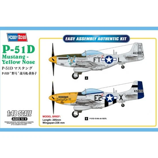 Hobby Boss 85808 1/48 North American P-51D Mustang Yellow Nose