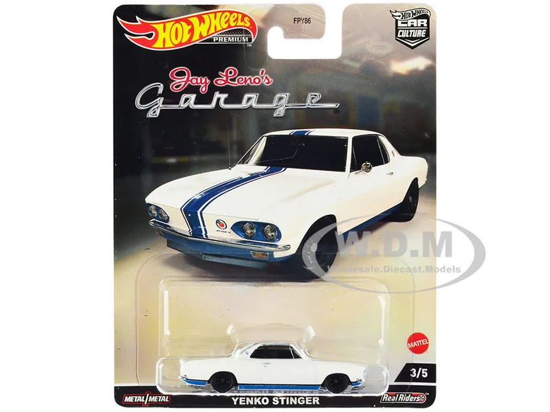 1966 Chevrolet Corvair Yenko Stinger White with Blue Stripes "Jay Leno’s Garage" Diecast Model Car by Hot Wheels - Chevrolet Models