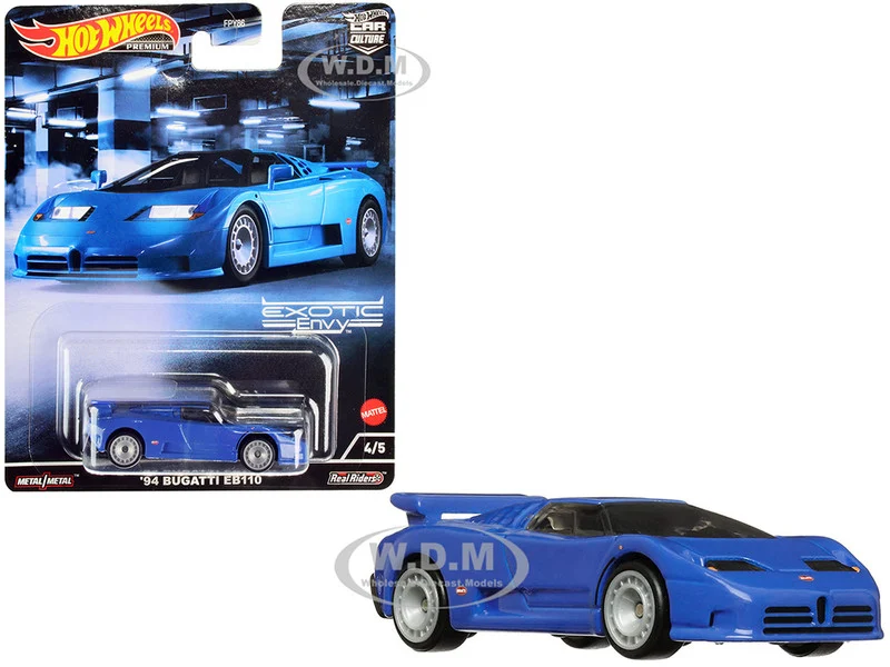 1994 Bugatti EB110 Blue "Exotic Envy" Series Diecast Model Car by Hot Wheels - Bugatti Models