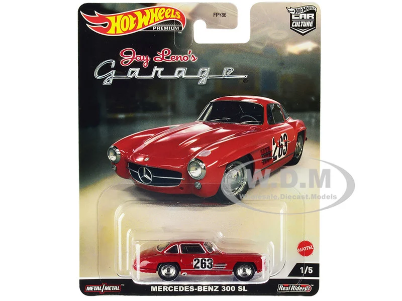 Mercedes-Benz 300 SL #263 Red (Weathered) "Jay Leno’s Garage" Diecast Model Car by Hot Wheels