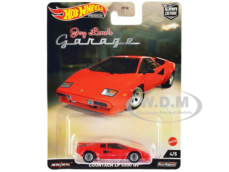 Lamborghini Countach LP 5000 QV Red "Jay Leno’s Garage" Diecast Model Car by Hot Wheels - Lamborghini Models