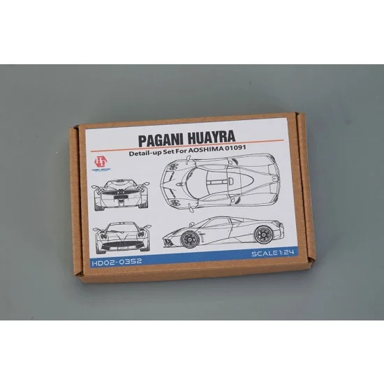 Hobby Design HD02-0352 1/24 Pagani Huayra Detail Set for Aoshima kits (PE+Resin+Metal parts+Metal Logo)