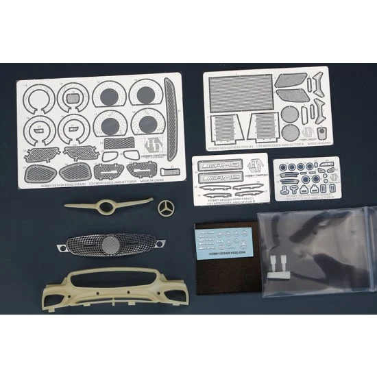 Hobby Design HD02-0354 1/24 Mercedes-Benz AMG GT Detail-up Set for Revell kit #07028 (Resin+PE+Metal Logo)