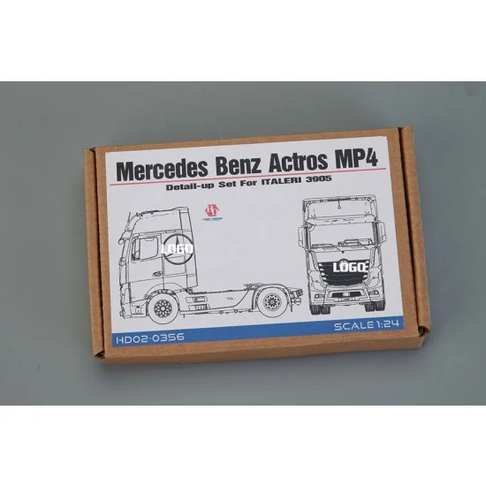 Hobby Design HD02-0356 1/24 Mercedes Benz Actros GigaSpace Detail-up Set for Italeri kit #3905 (PE+Metal Logo)