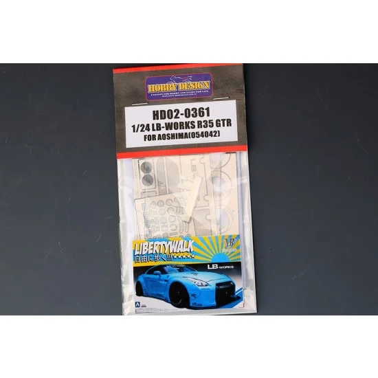 Hobby Design HD02-0361 1/24 LB-Works R35 GTR Detail Set for Aoshima kit #054042 (PE+Metal parts+Metal Logo)