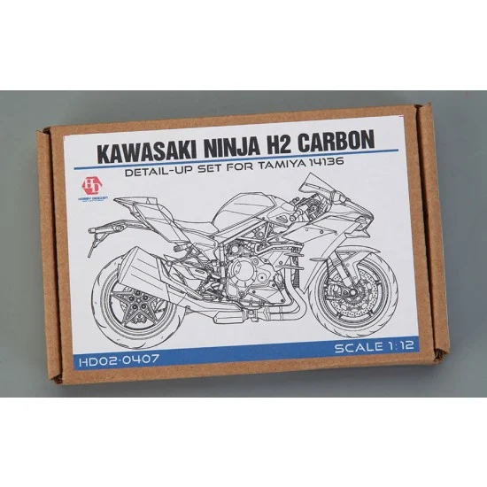 Hobby Design HD02-0407 1/12 Kawasaki NINJA H2 Carbon Detail-up Set for Tamiya kit #14136