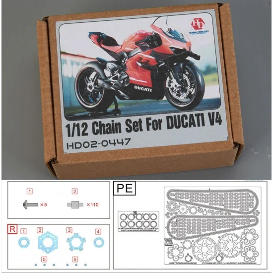 Hobby Design HD02-0447 1/12 Chain Set for Tamiya Ducati V4 #14140